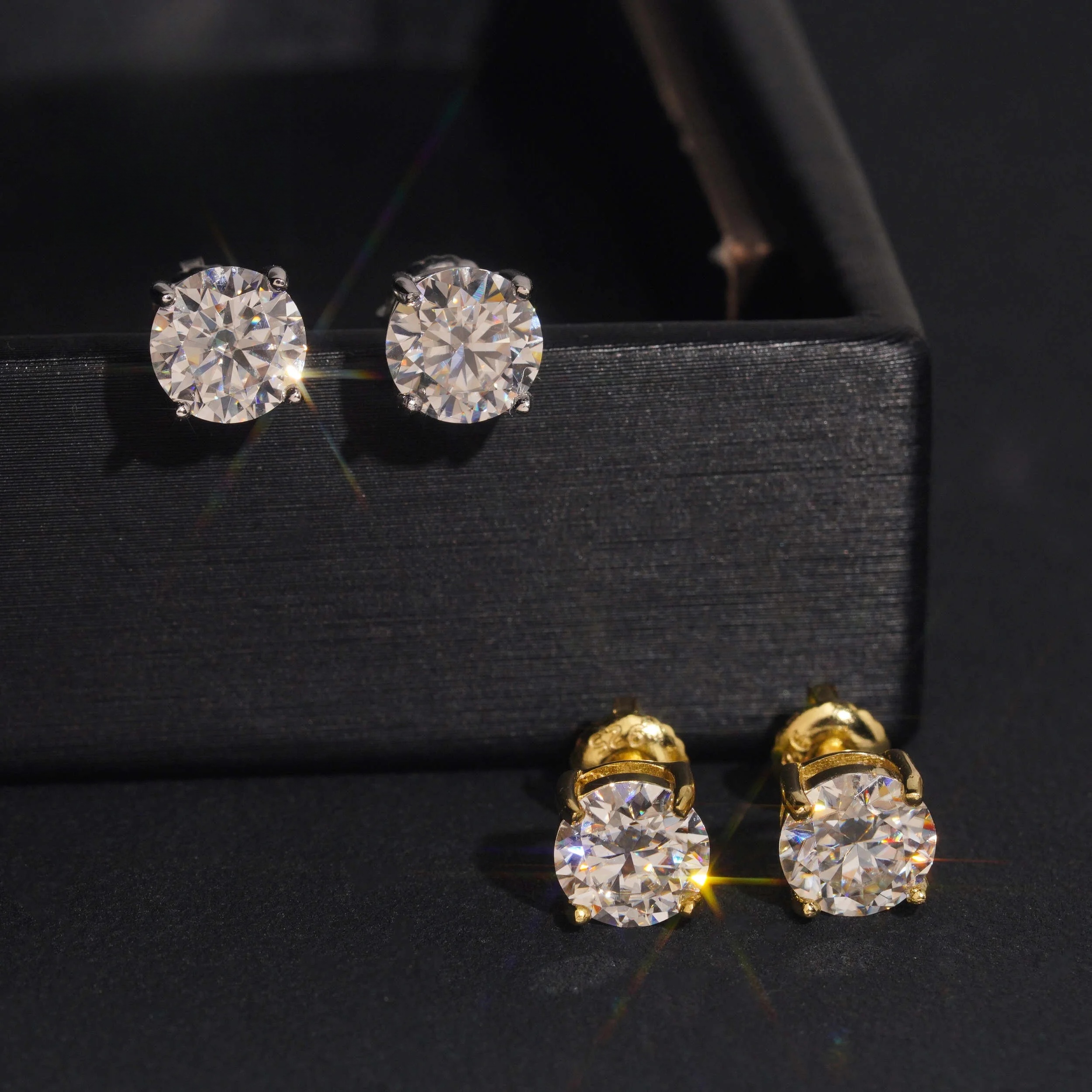 7mm moissanite stud earrings in 925 sterling silver