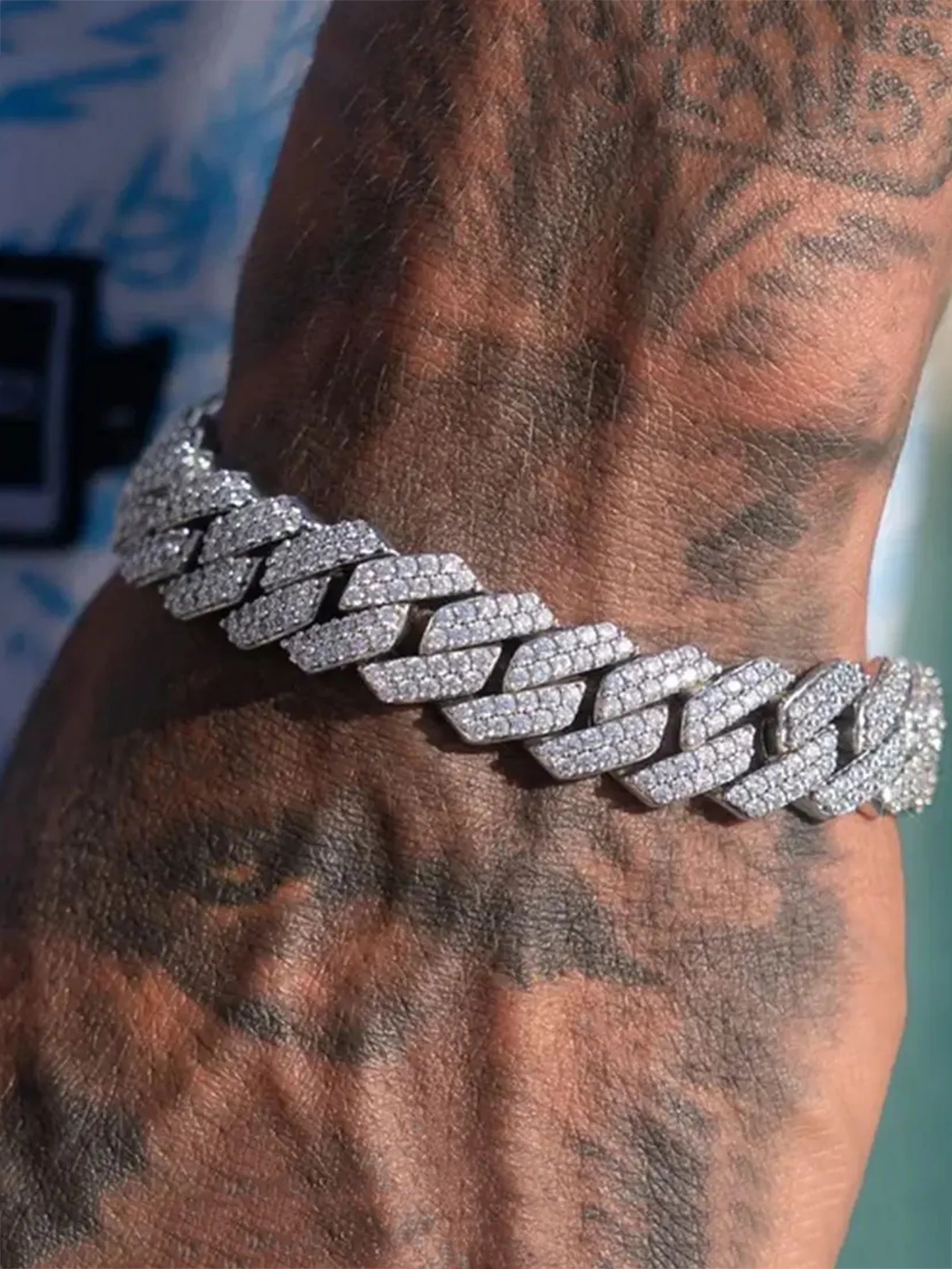 14mm iced prong link cuban bracelet for men & women