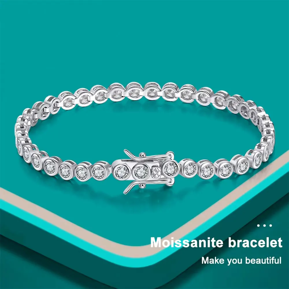 moissanite tennis bracelet, d vvs1 with gra certificate