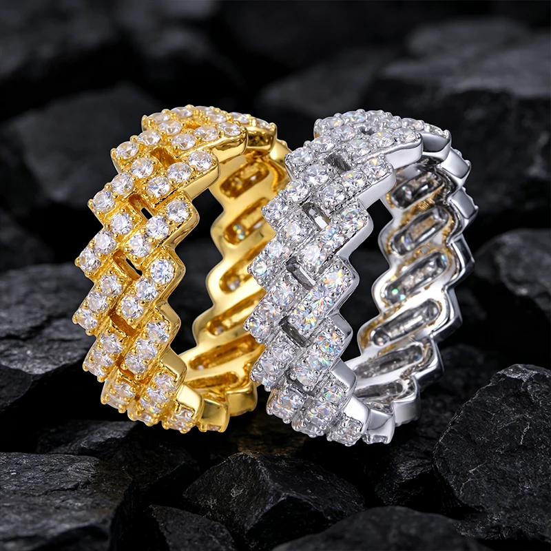Gold-tone colorway of the same cuban link ring shown for comparison