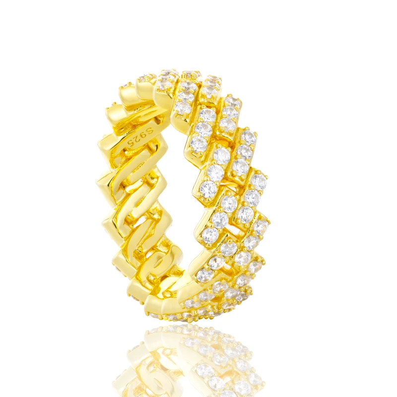 cuban link ring — silver-tone unisex band, sizes 6-12